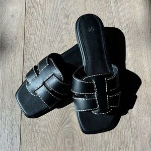 Black Slides Sandals Size US 7 / EU 37